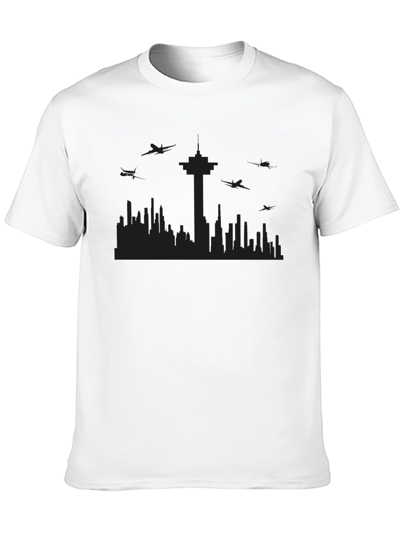 Cityscape Silhouette Black T-Shirt