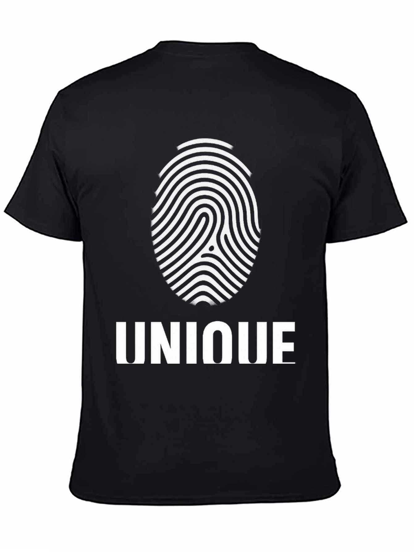 Unique Fingerprint Graphic T-Shirt - Black