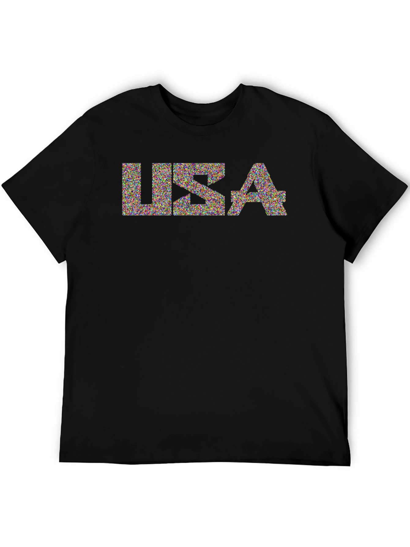 USA Graphic Print Black T-Shirt