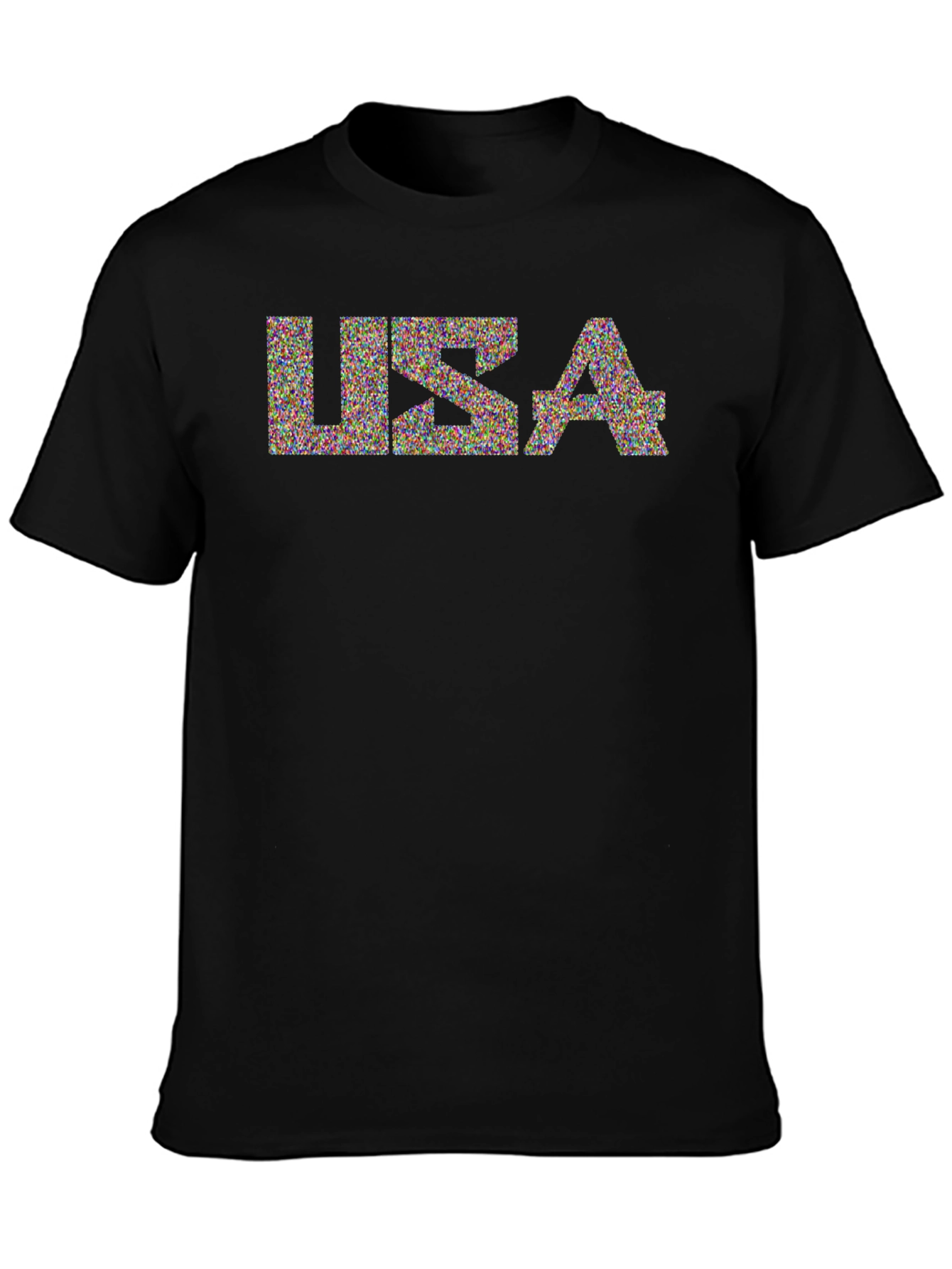 USA Graphic Print Black T-Shirt