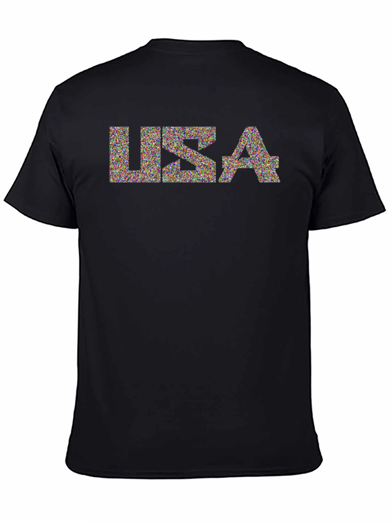 USA Graphic Print Black T-Shirt