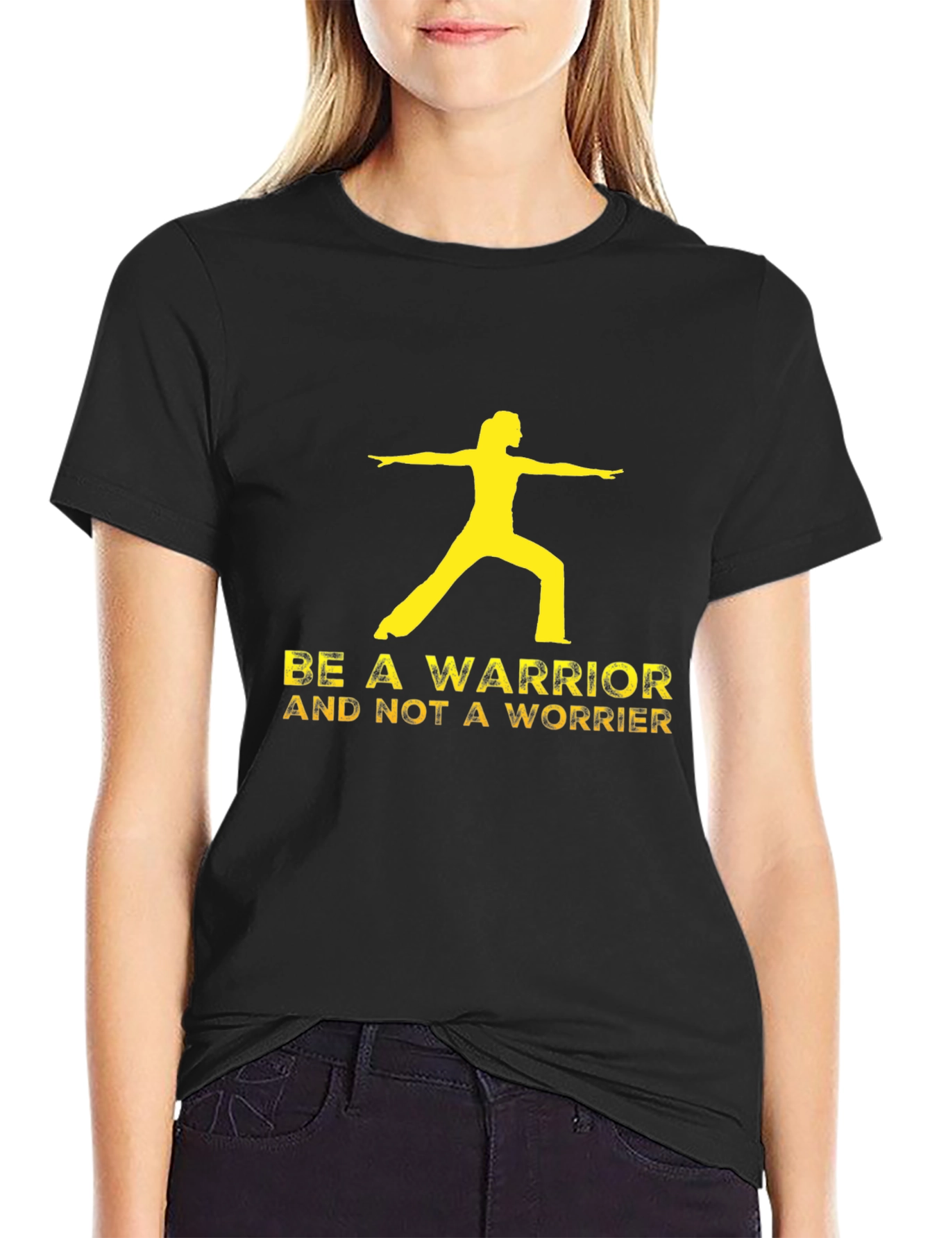 Be A Warrior Tee - Yoga Black T-Shirt