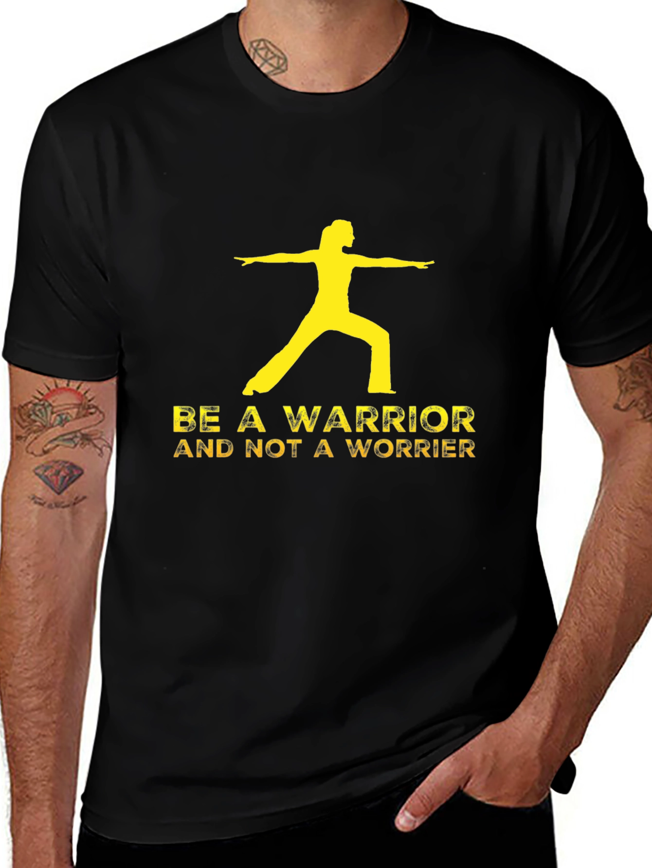 Be A Warrior Tee - Yoga Black T-Shirt