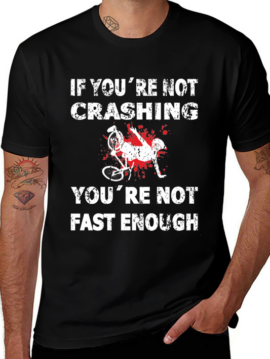 Crashing Cyclist Graphic Tee - Fast Enough T-Shirt