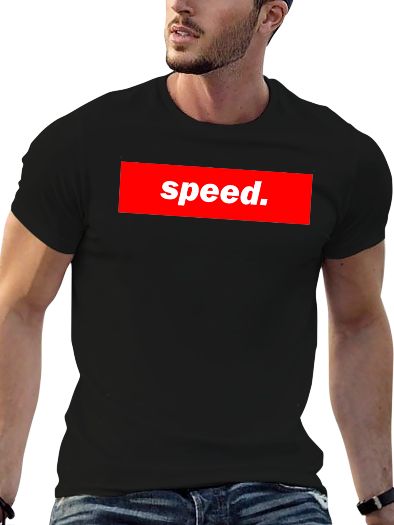 Speed Graphic Tee - Bold Red Box Logo