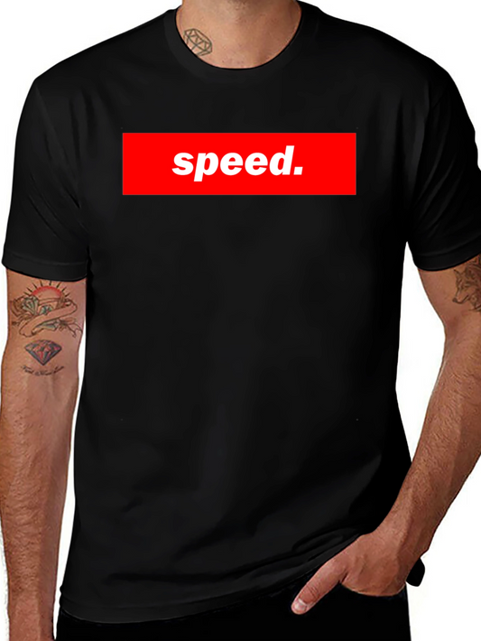 Speed Graphic Tee - Bold Red Box Logo