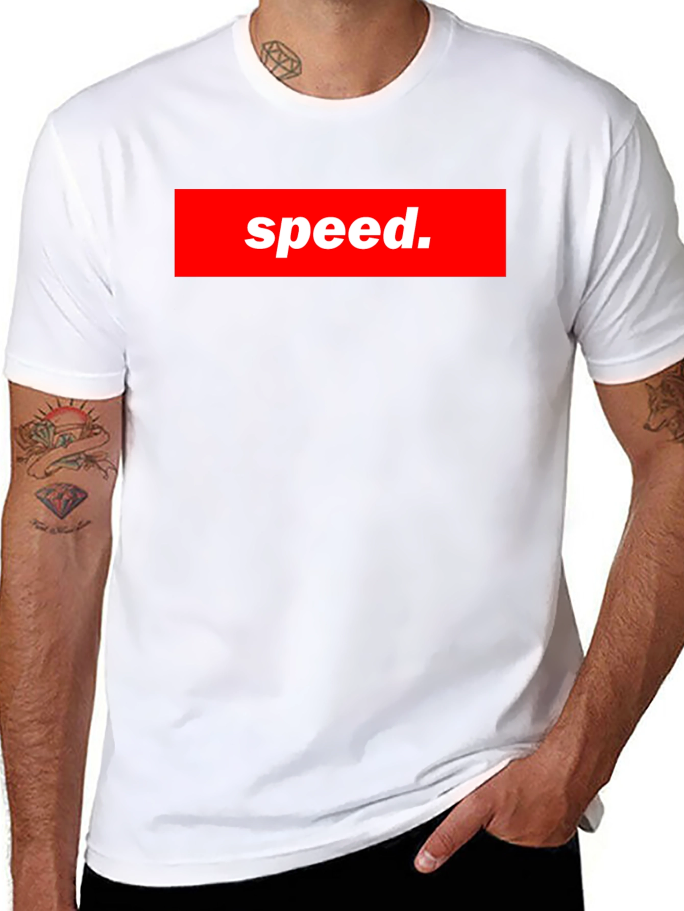 Speed Graphic Tee - Bold Red Box Logo