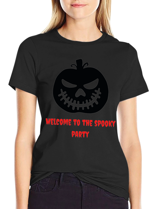 Spooky Party Graphic Tee - Halloween Pumpkin Design