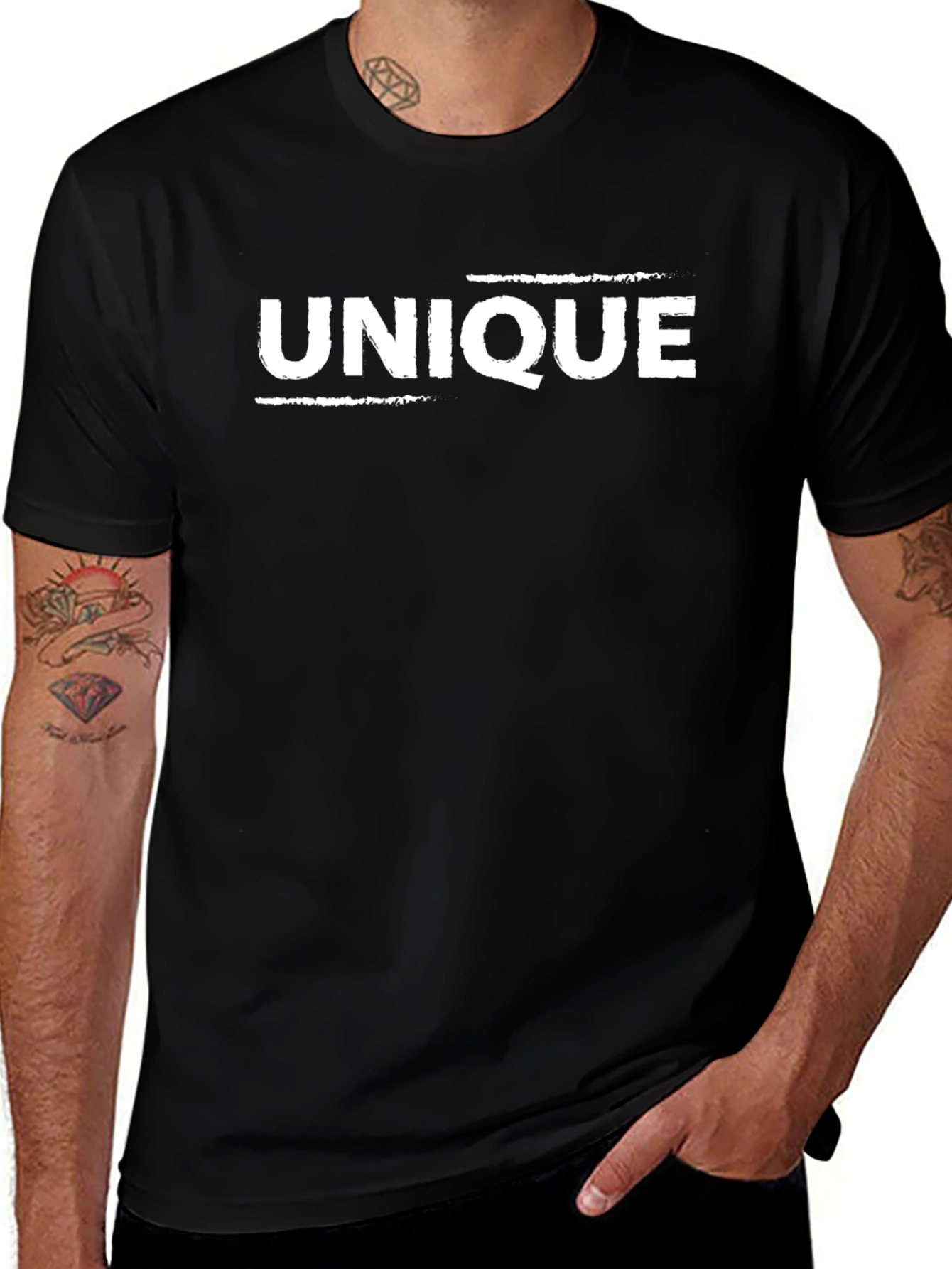 Unique Black Graphic Tee - Mens Fashion