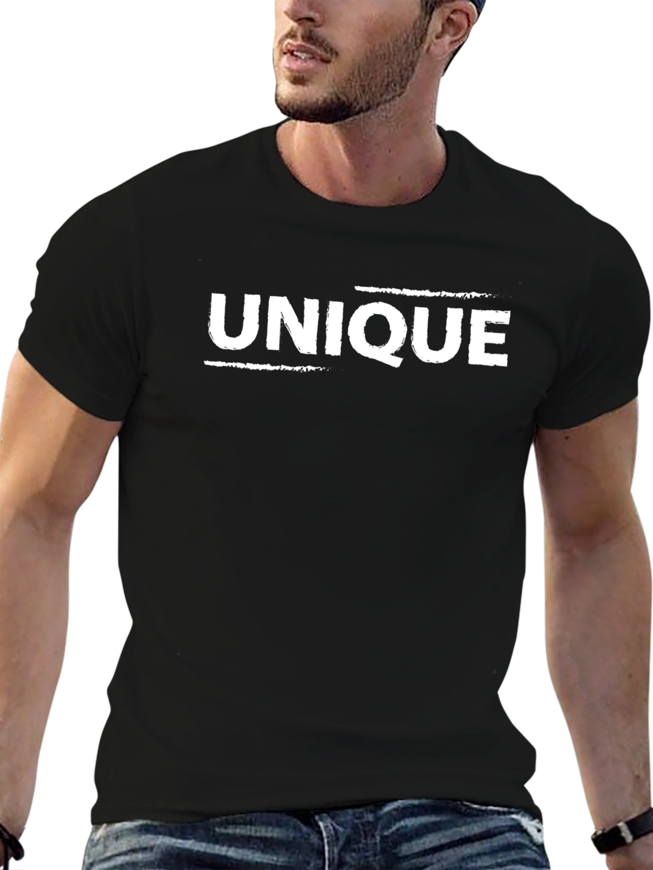 Unique Black Graphic Tee - Mens Fashion
