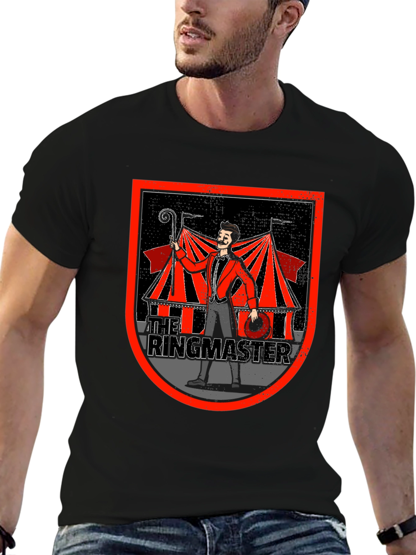 Ringmaster Graphic T-Shirt - Circus Theme Black Tee