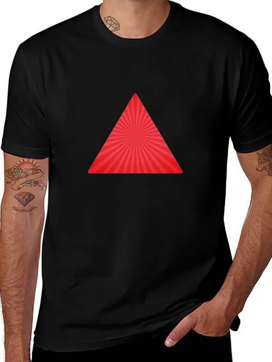 Red Triangle Burst Black T-Shirt