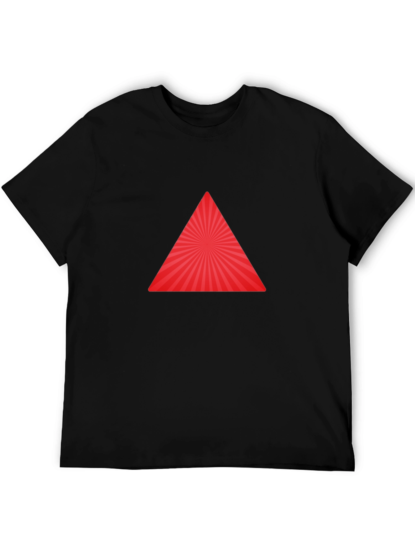 Red Triangle Burst Black T-Shirt