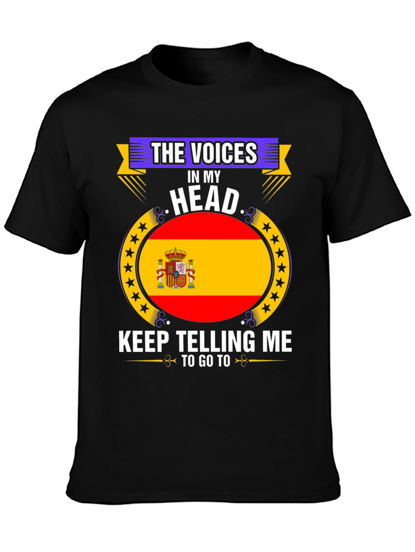 Spain Flag T-Shirt - The Voices in My Head
