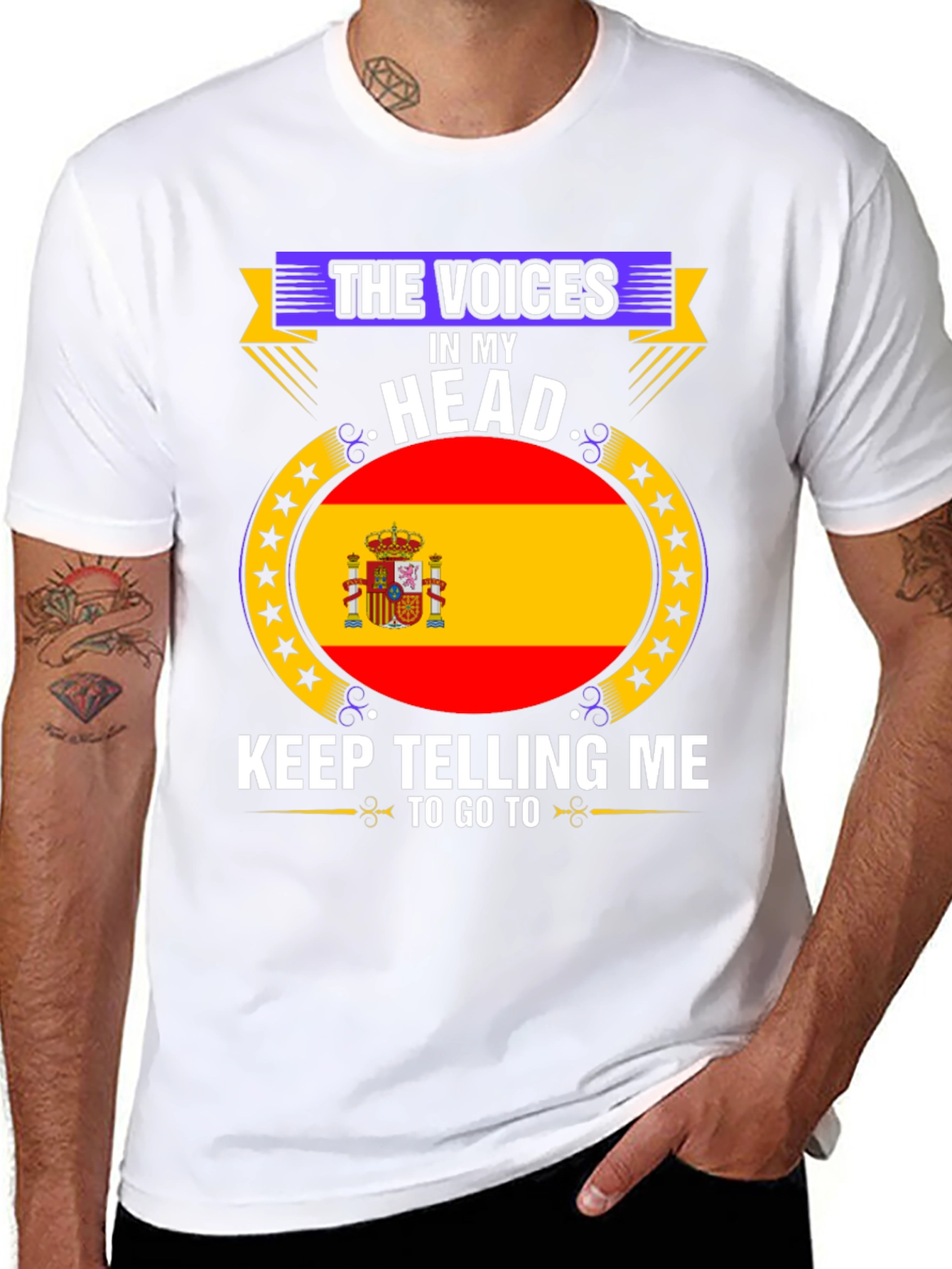 Spain Flag T-Shirt - The Voices in My Head