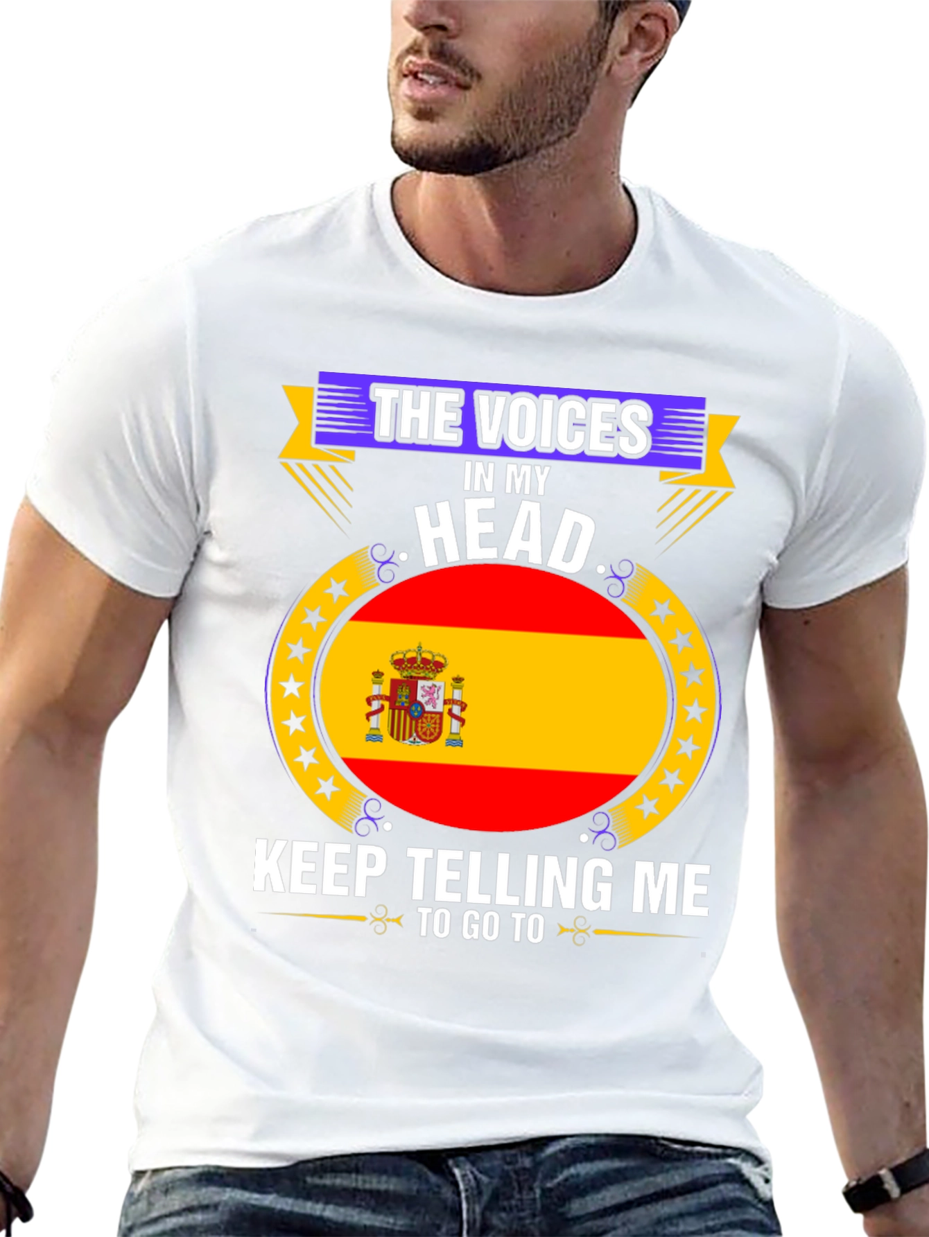 Spain Flag T-Shirt - The Voices in My Head