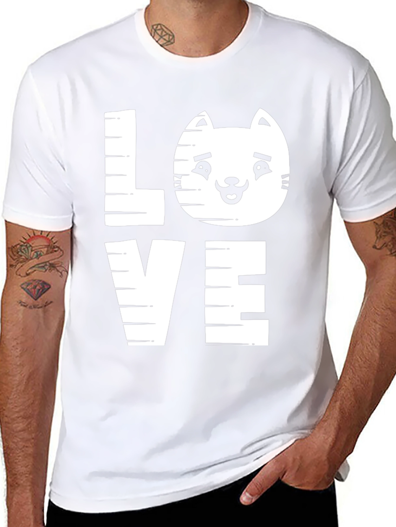 Cat Lover Tee - LOVE Graphic Print Shirt