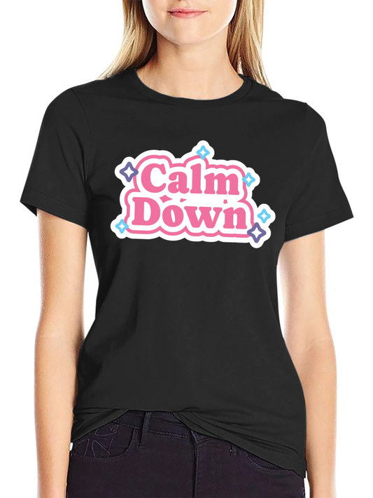Calm Down Graphic Tee - Relaxed Casual Wear