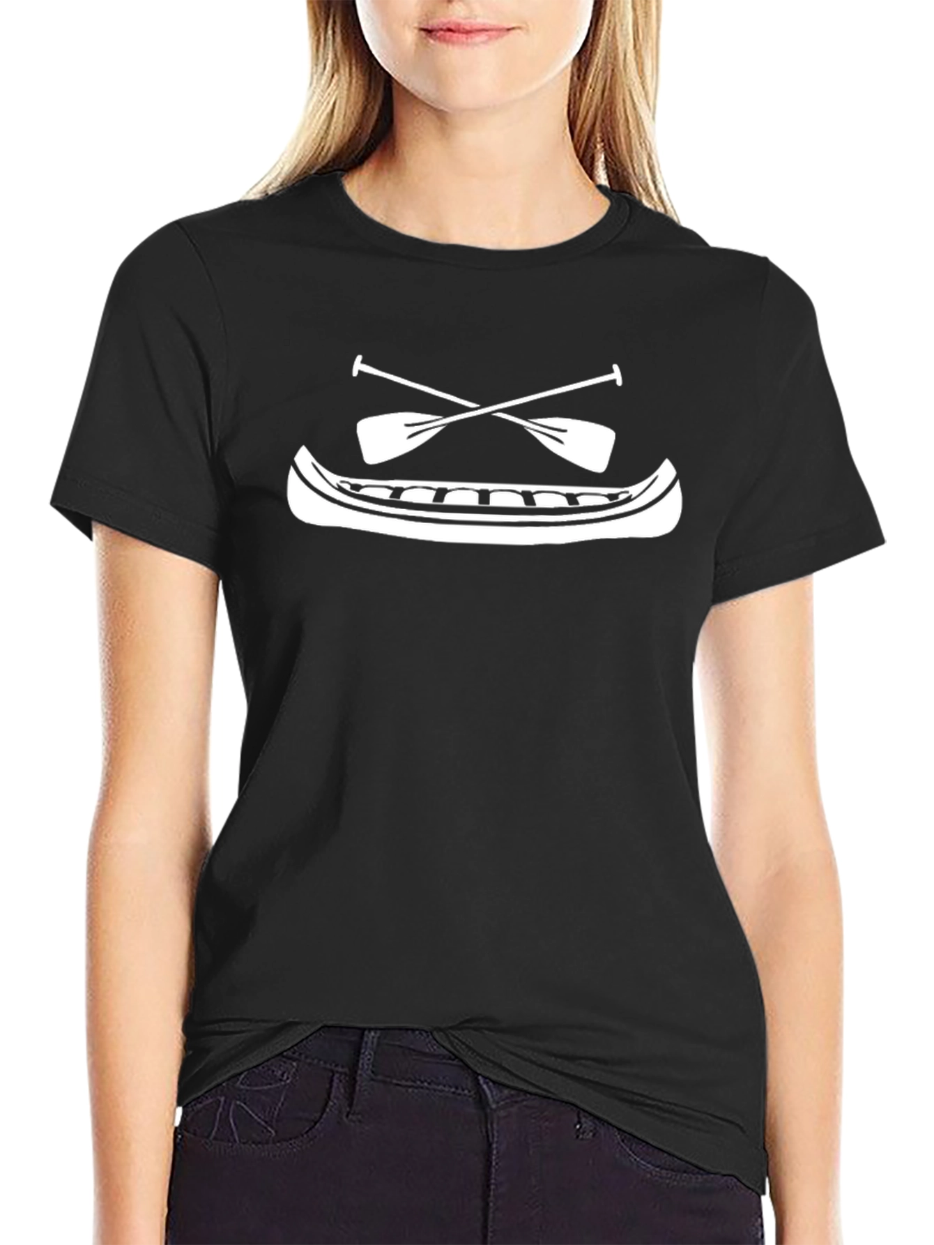 Canoe Paddles Graphic Tee - Black Cotton T-Shirt