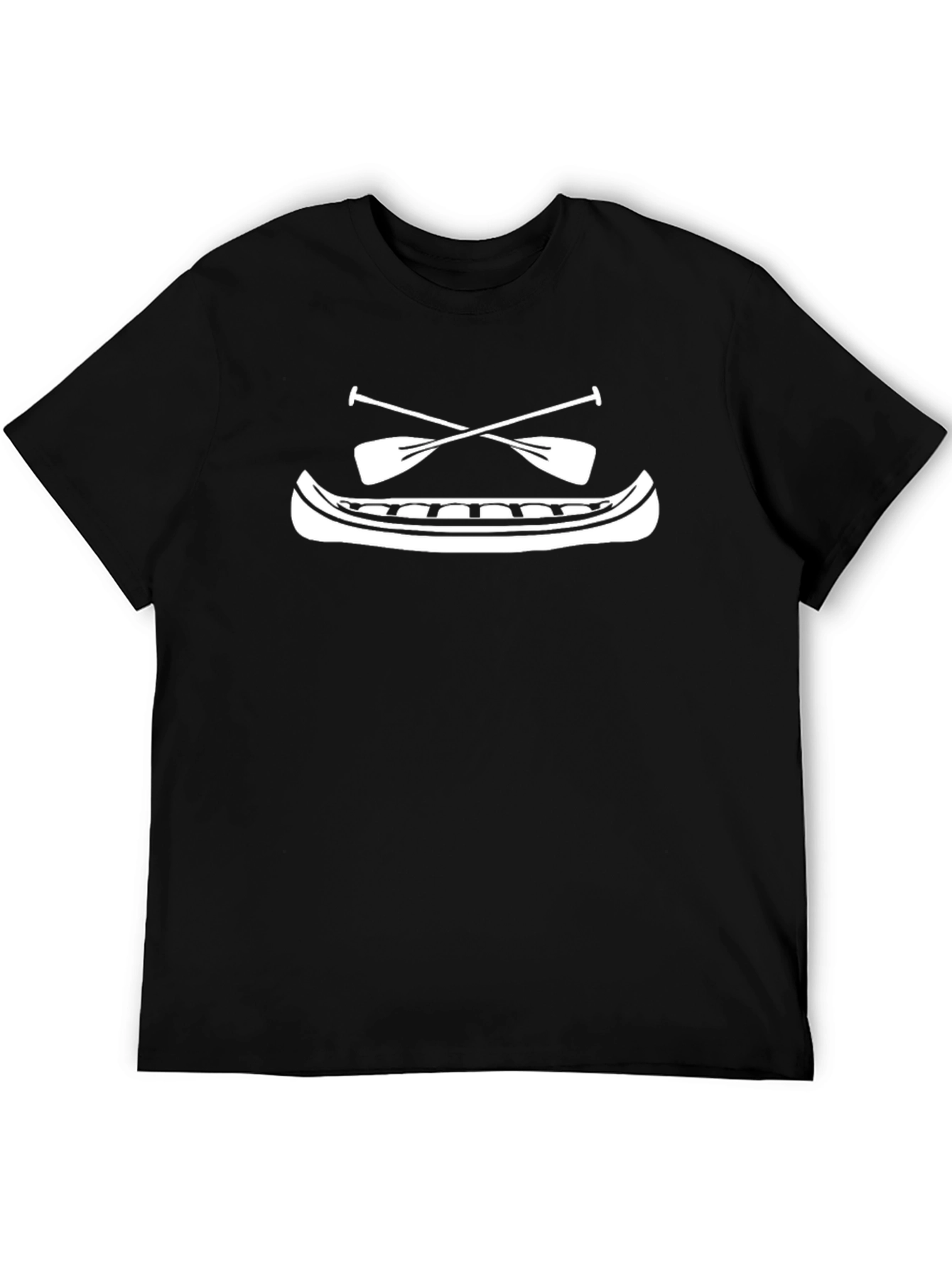 Canoe Paddles Graphic Tee - Black Cotton T-Shirt