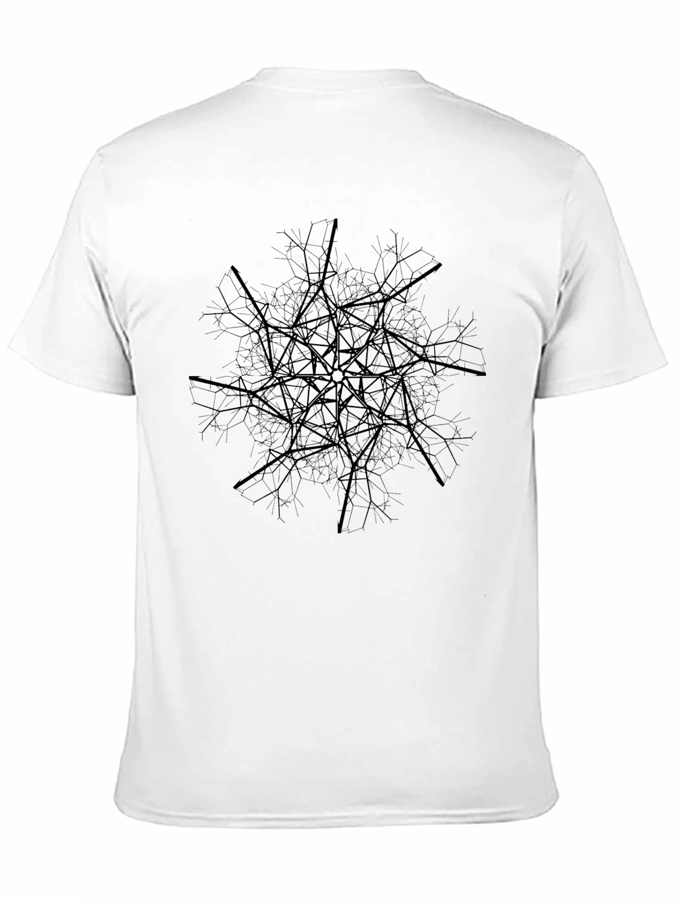 Abstract Geometric Tree Branch Design Tee - Black