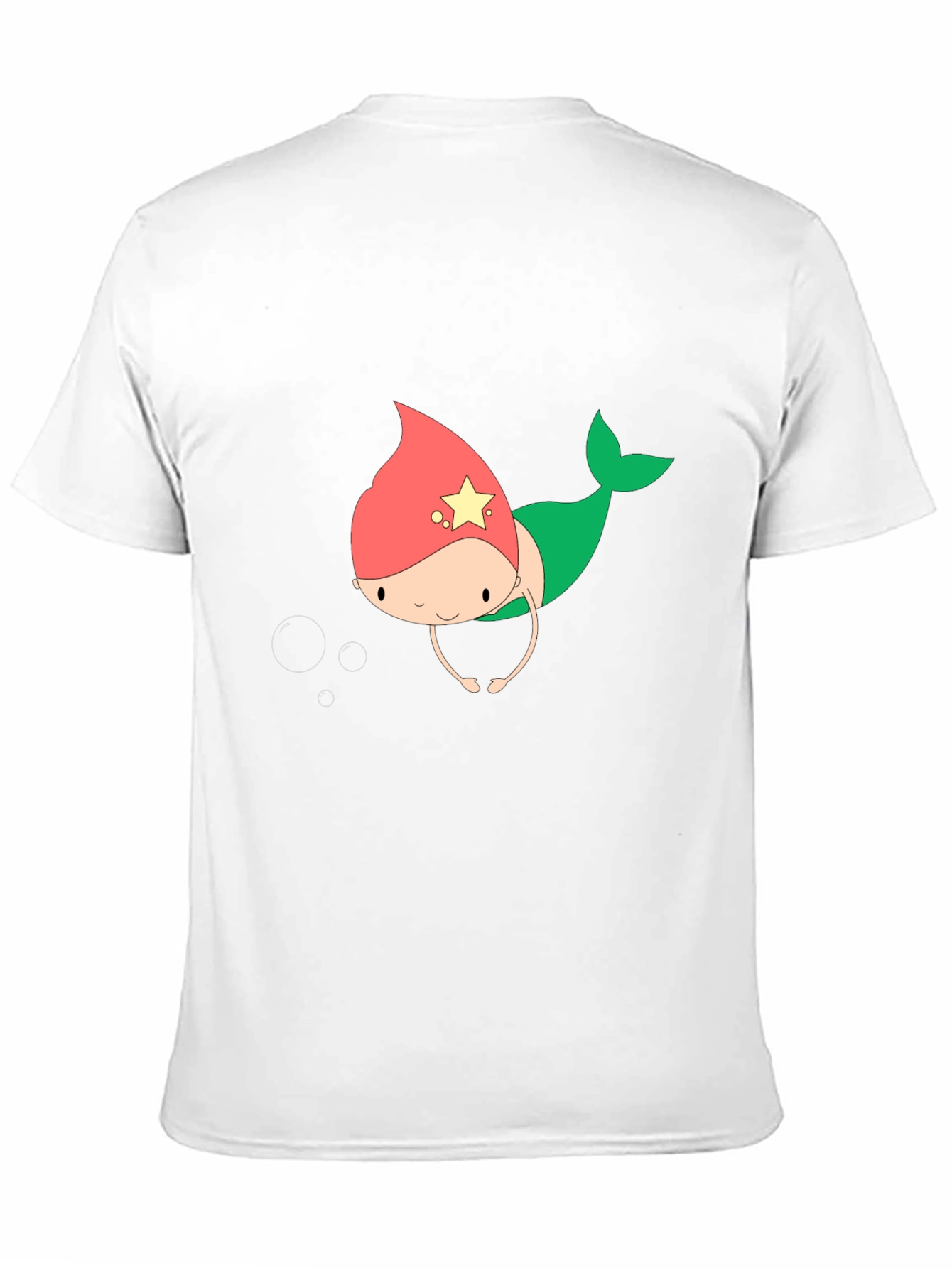 Cute Mermaid Cartoon Black T-Shirt