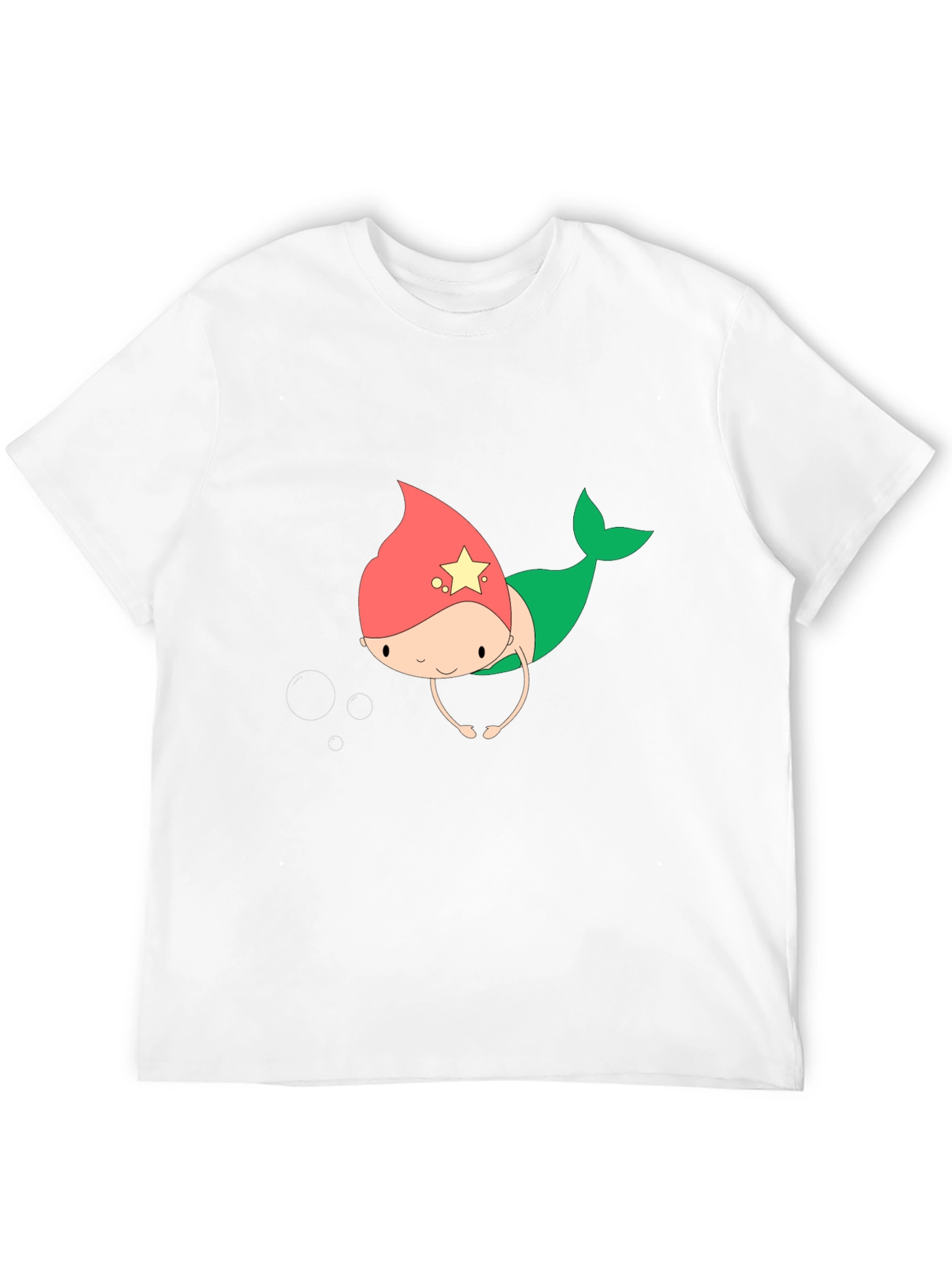 Cute Mermaid Cartoon Black T-Shirt