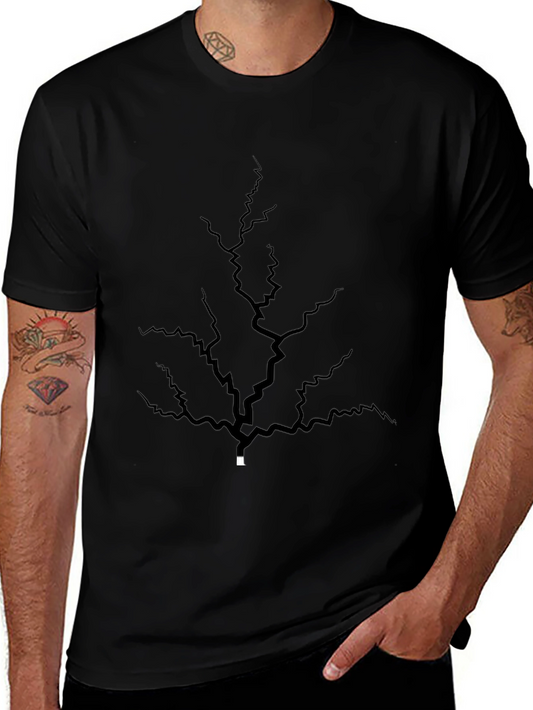Cracked Earth Graphic Tee - Black Cotton Comfort
