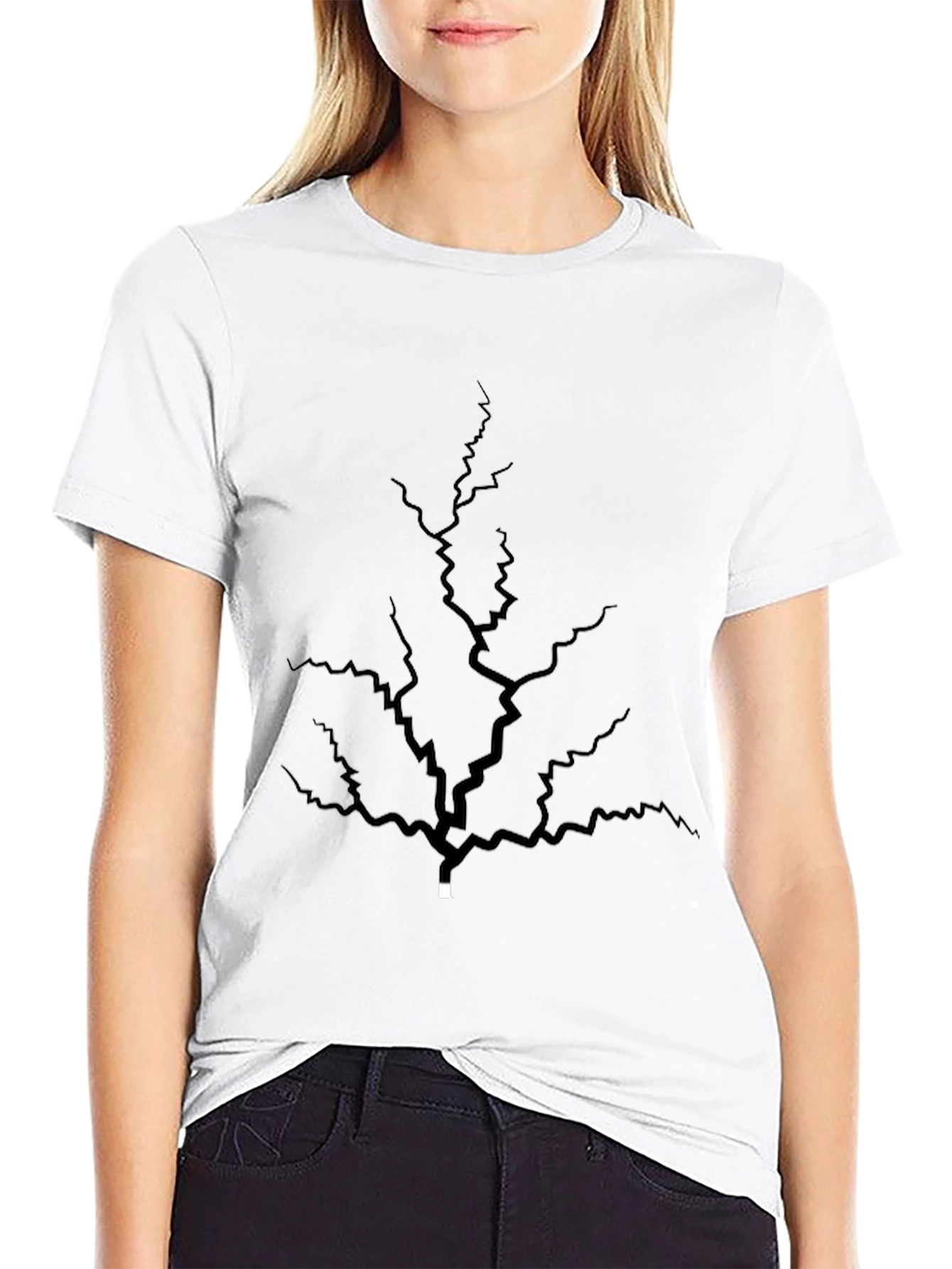 Cracked Earth Graphic Tee - Black Cotton Comfort