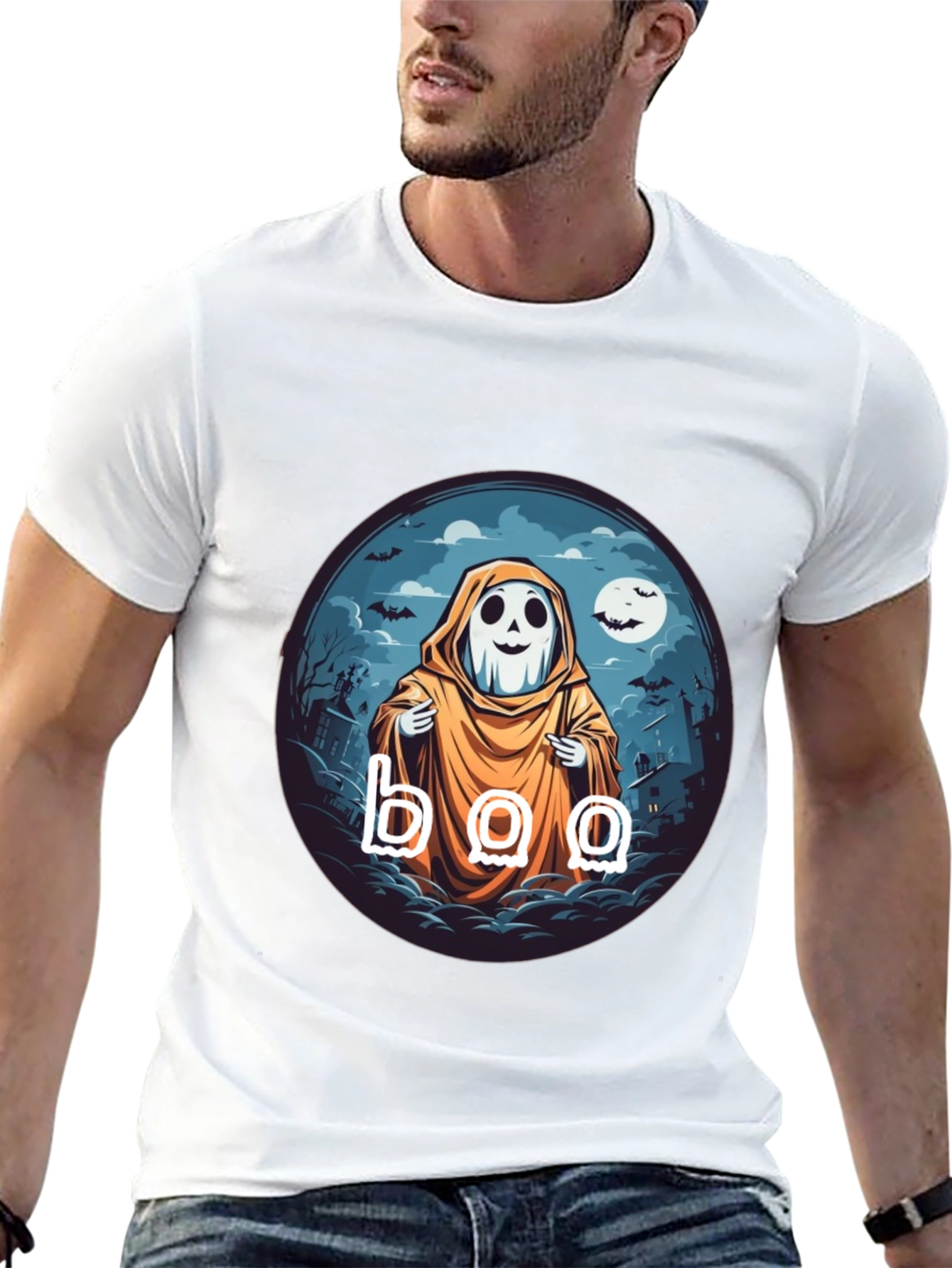 Boo Ghost Halloween T-Shirt - Spooky Season Style