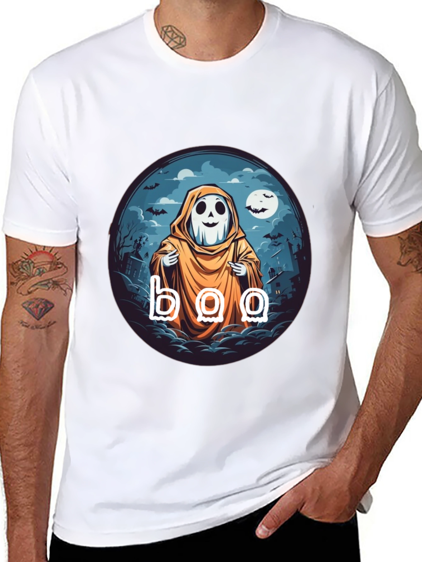 Boo Ghost Halloween T-Shirt - Spooky Season Style
