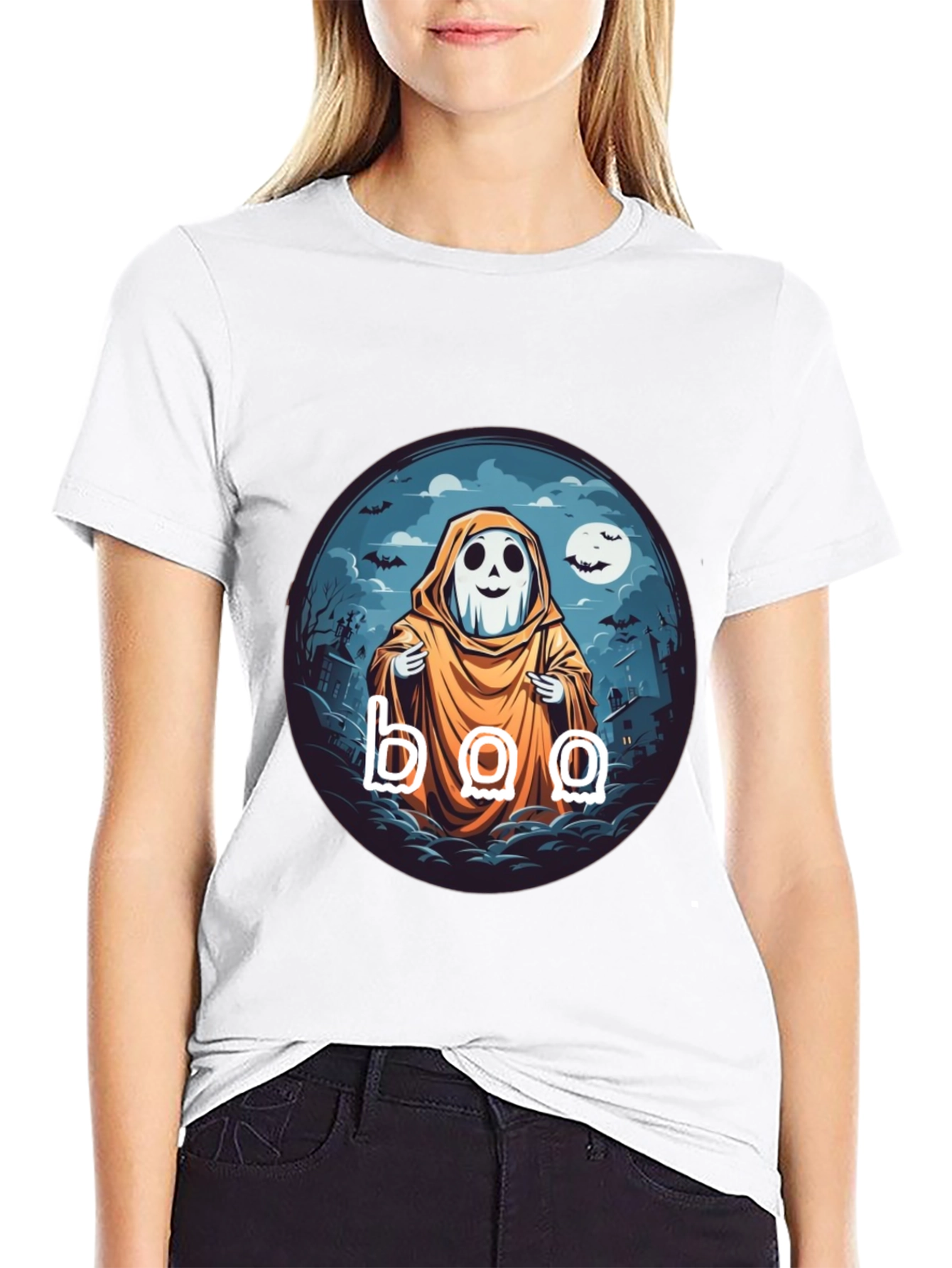Boo Ghost Halloween T-Shirt - Spooky Season Style