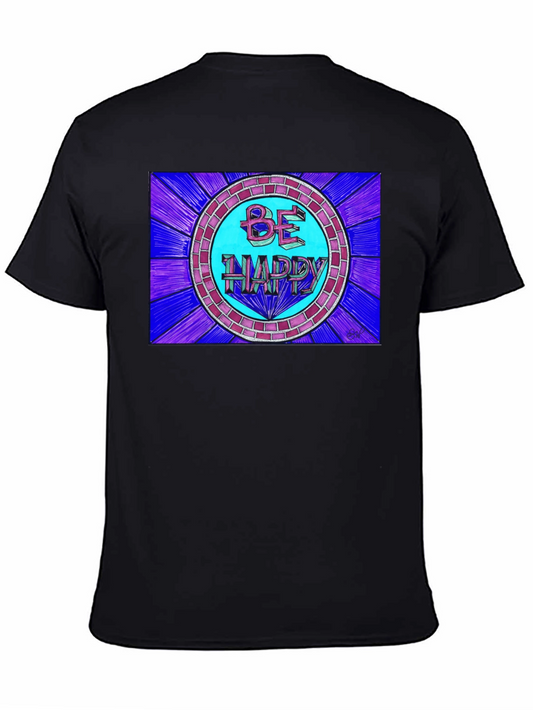 Be Happy Graphic Tee - Mens Black T-Shirt