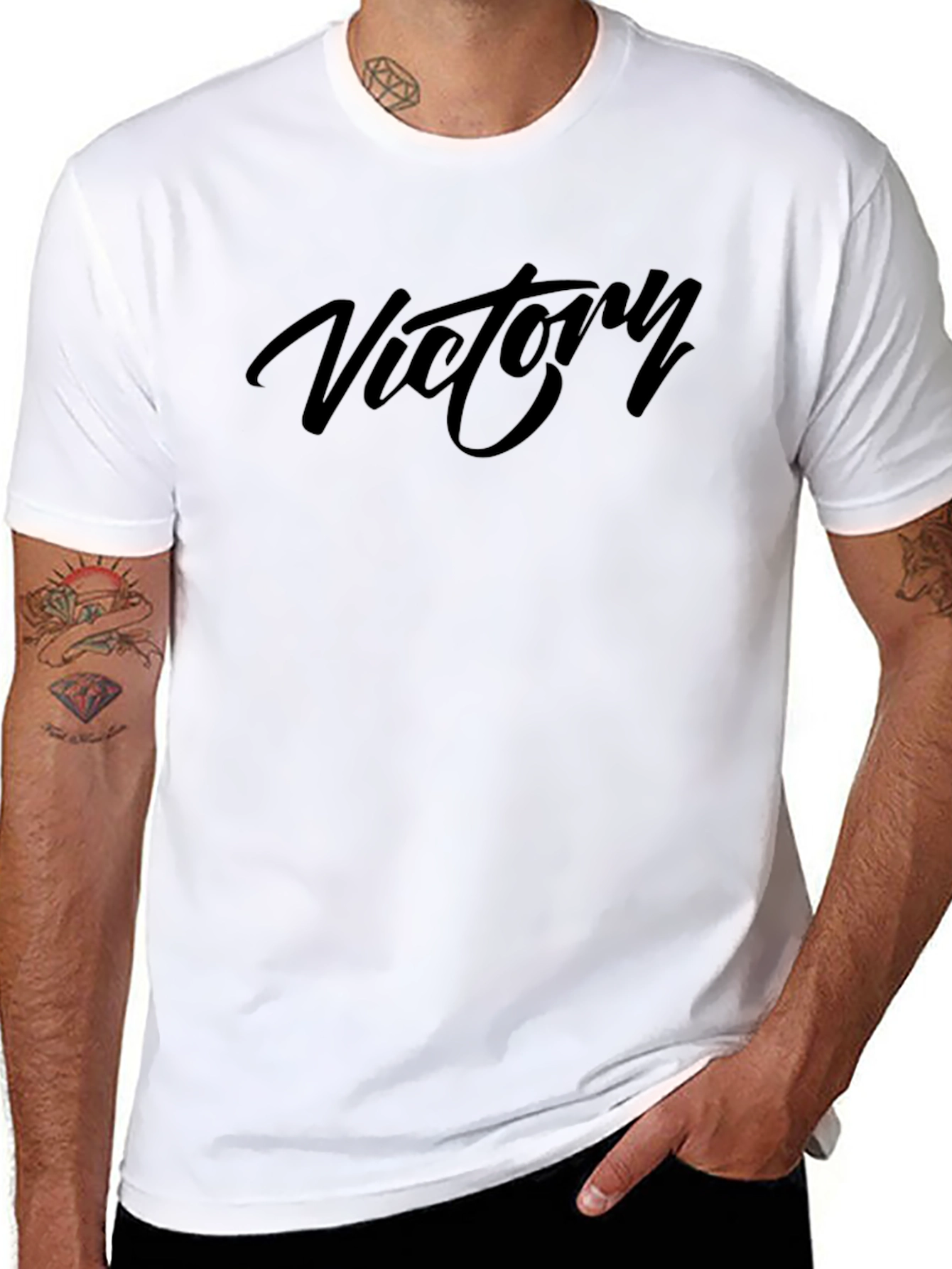 Victory Black Tee - Stylish and Comfortable