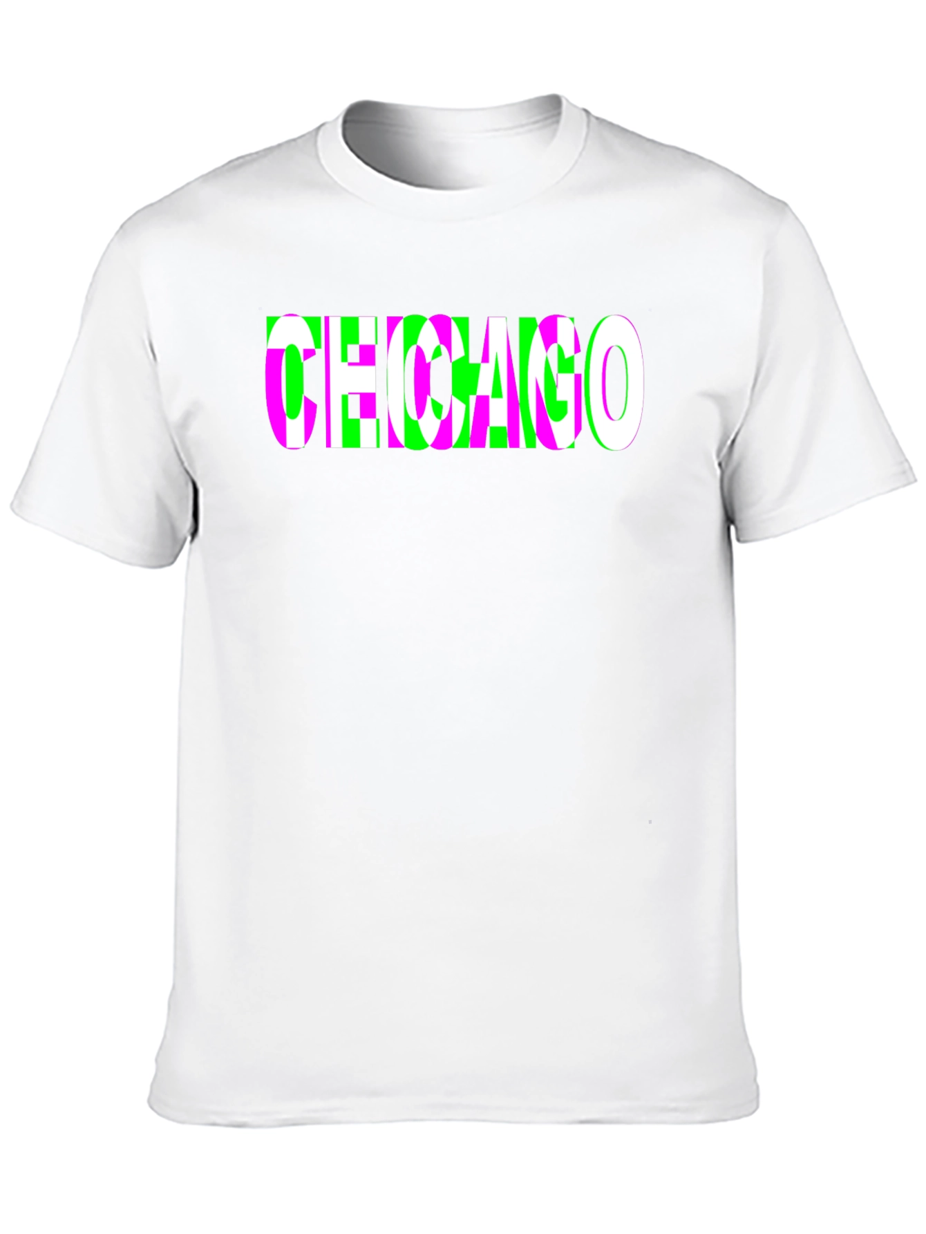 Chicago Glitch Graphic T-Shirt - Black Crew Neck