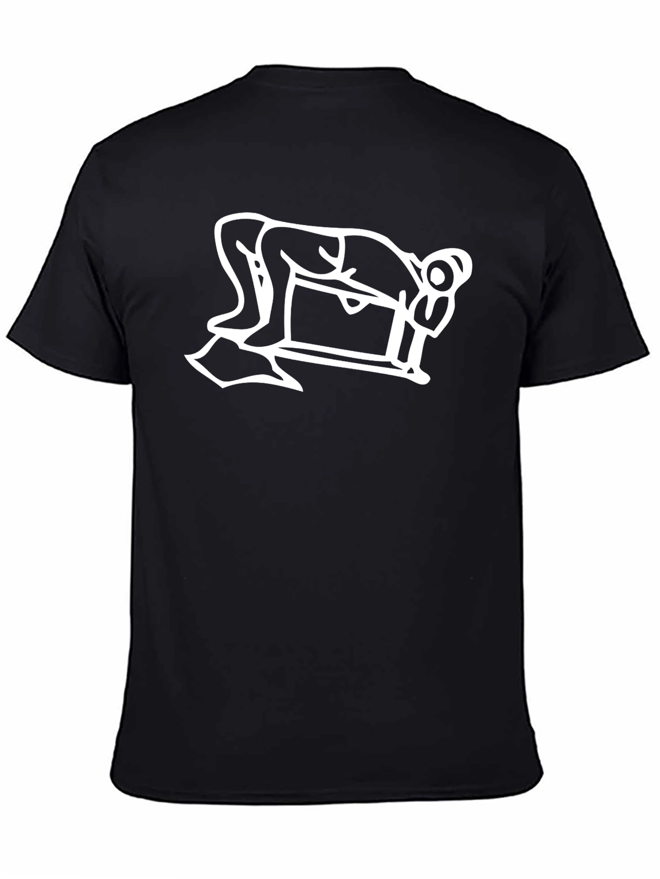 Black T-Shirt with Billiards Player Graphic