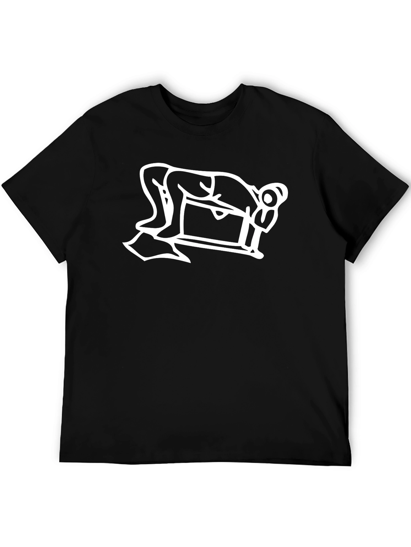 Black T-Shirt with Billiards Player Graphic