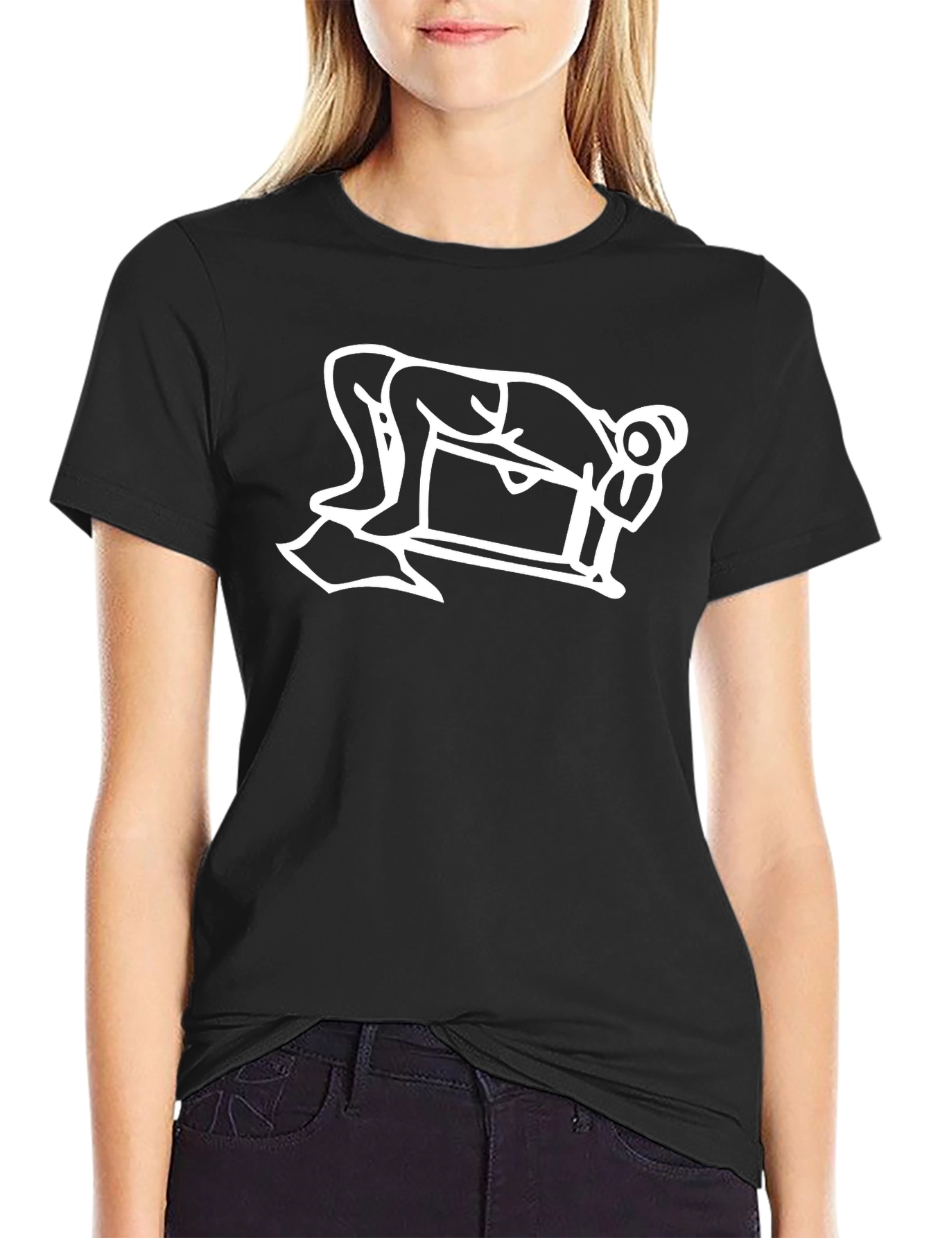 Black T-Shirt with Billiards Player Graphic