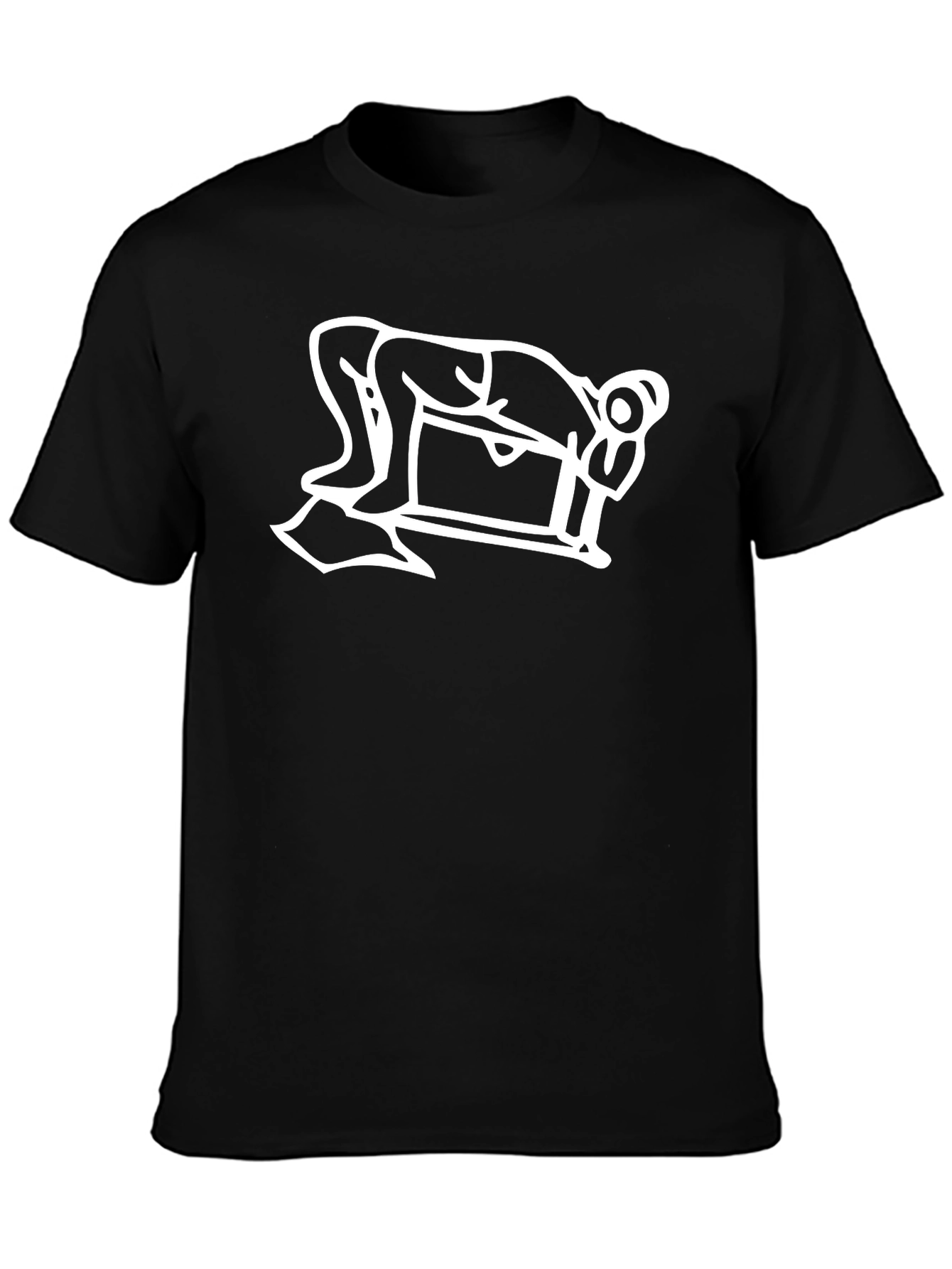 Black T-Shirt with Billiards Player Graphic