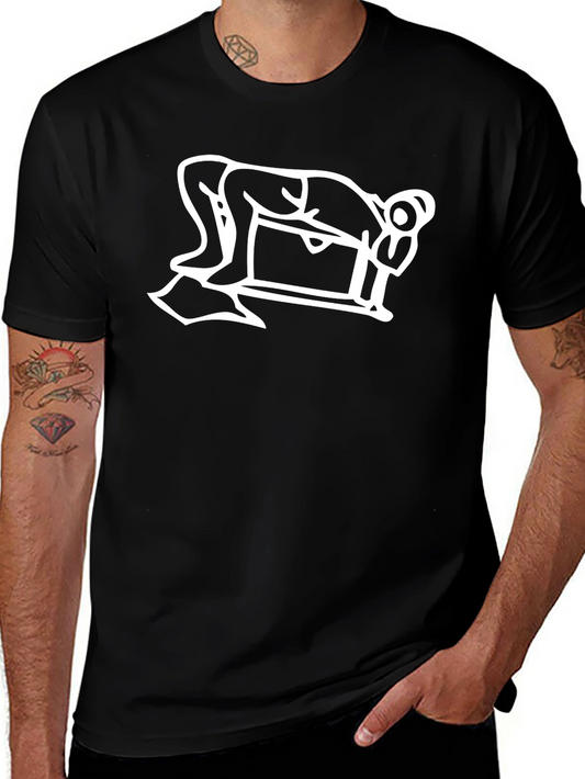 Black T-Shirt with Billiards Player Graphic