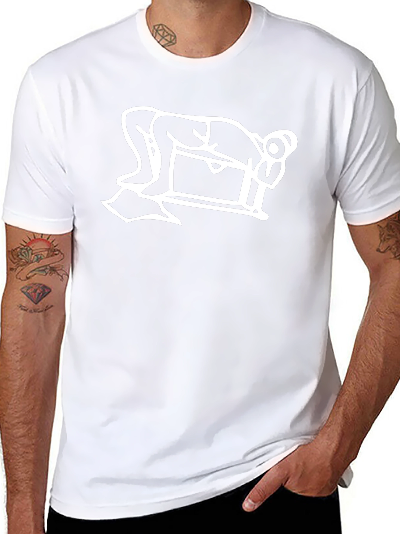 Black T-Shirt with Billiards Player Graphic