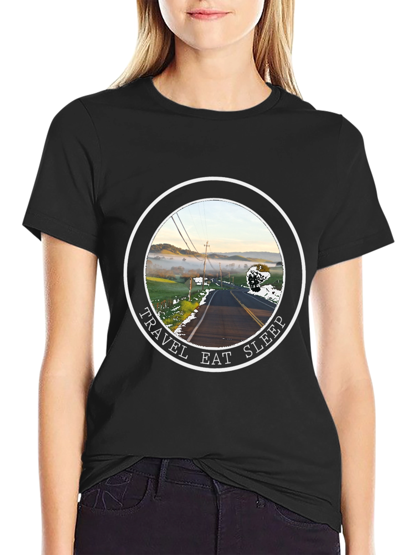 Travel Eat Sleep Road Trip Graphic T-Shirt