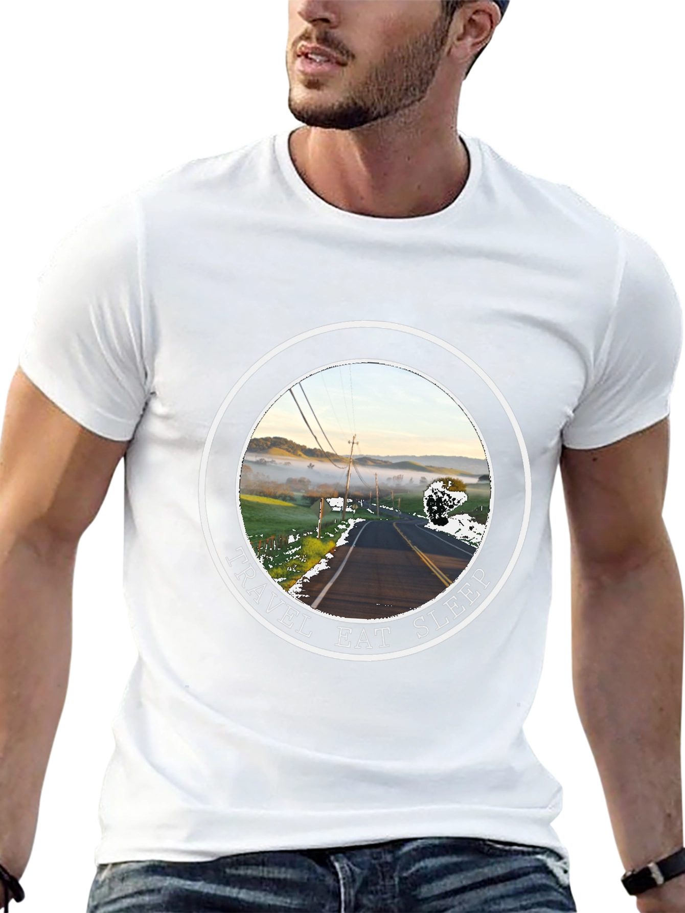 Travel Eat Sleep Road Trip Graphic T-Shirt