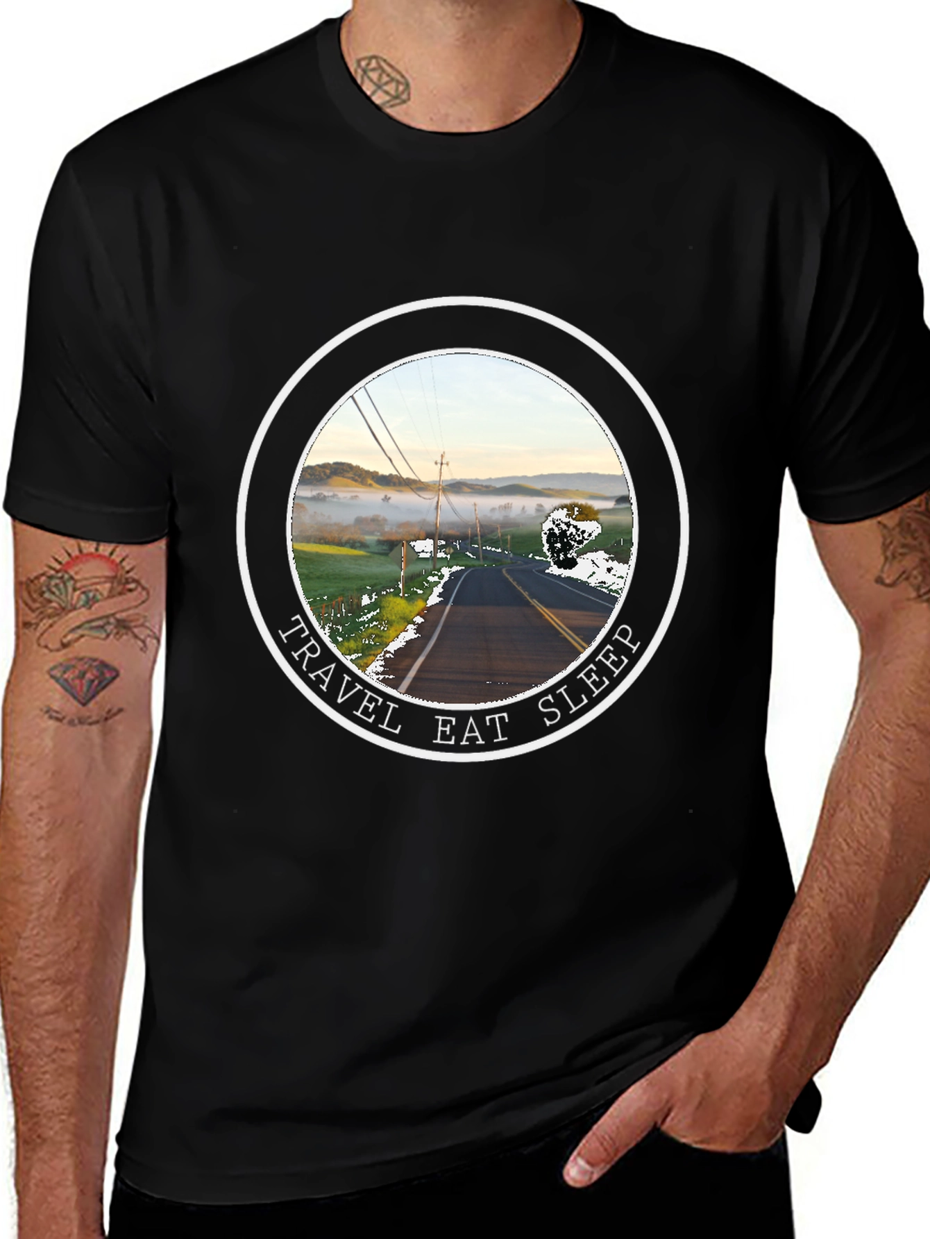 Travel Eat Sleep Road Trip Graphic T-Shirt