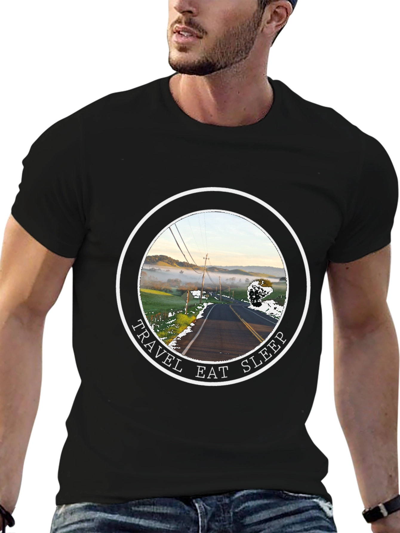 Travel Eat Sleep Road Trip Graphic T-Shirt