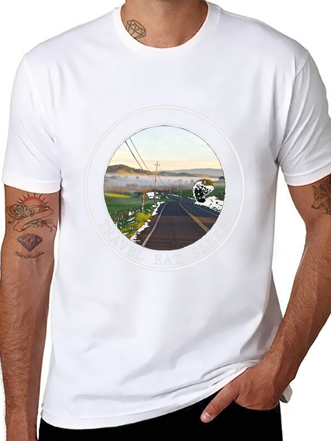 Travel Eat Sleep Road Trip Graphic T-Shirt