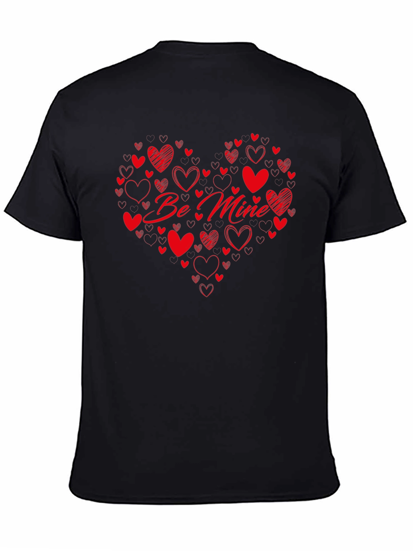 Be Mine Heart Graphic Black T-Shirt