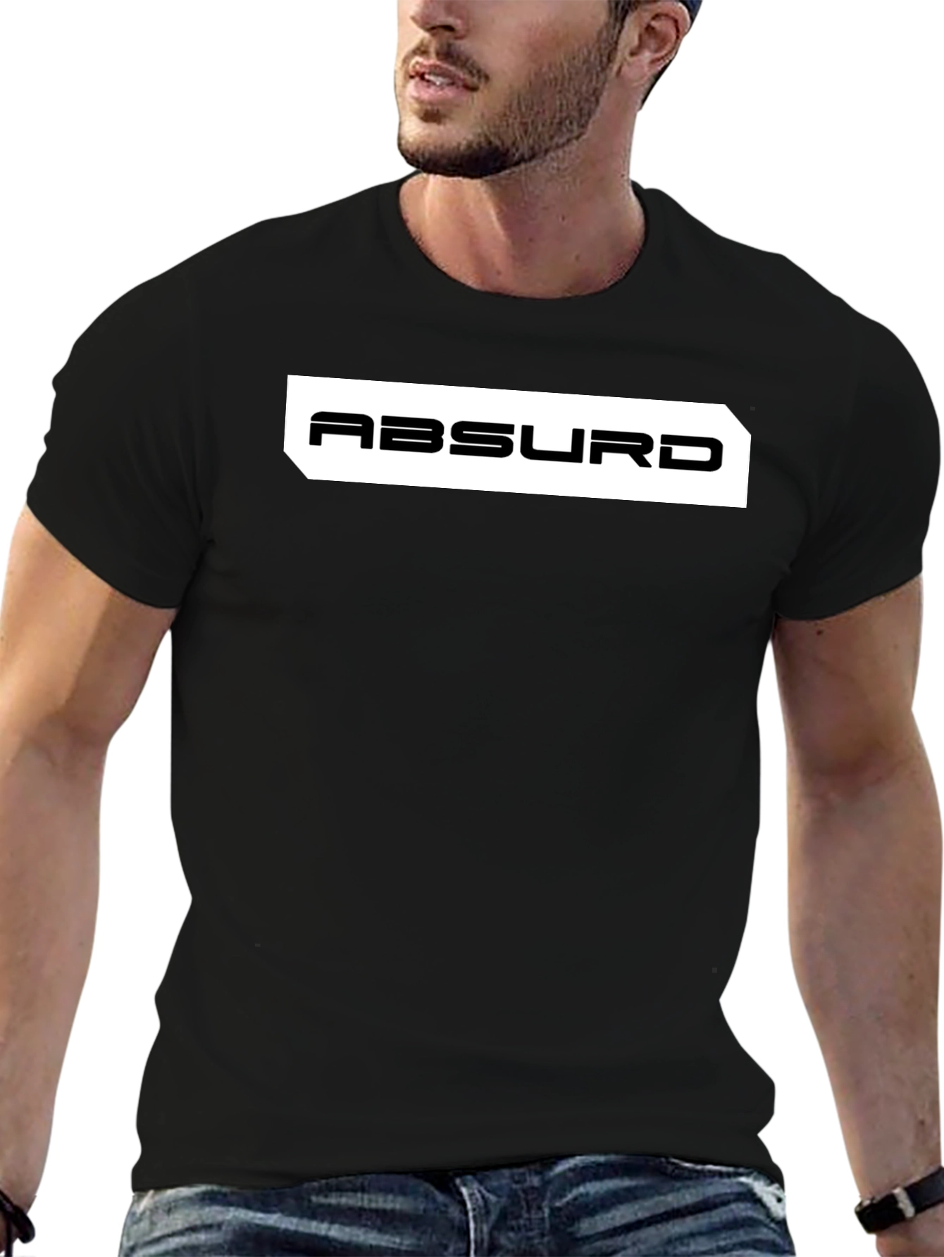 Absurd Black Graphic Tee - Modern Style