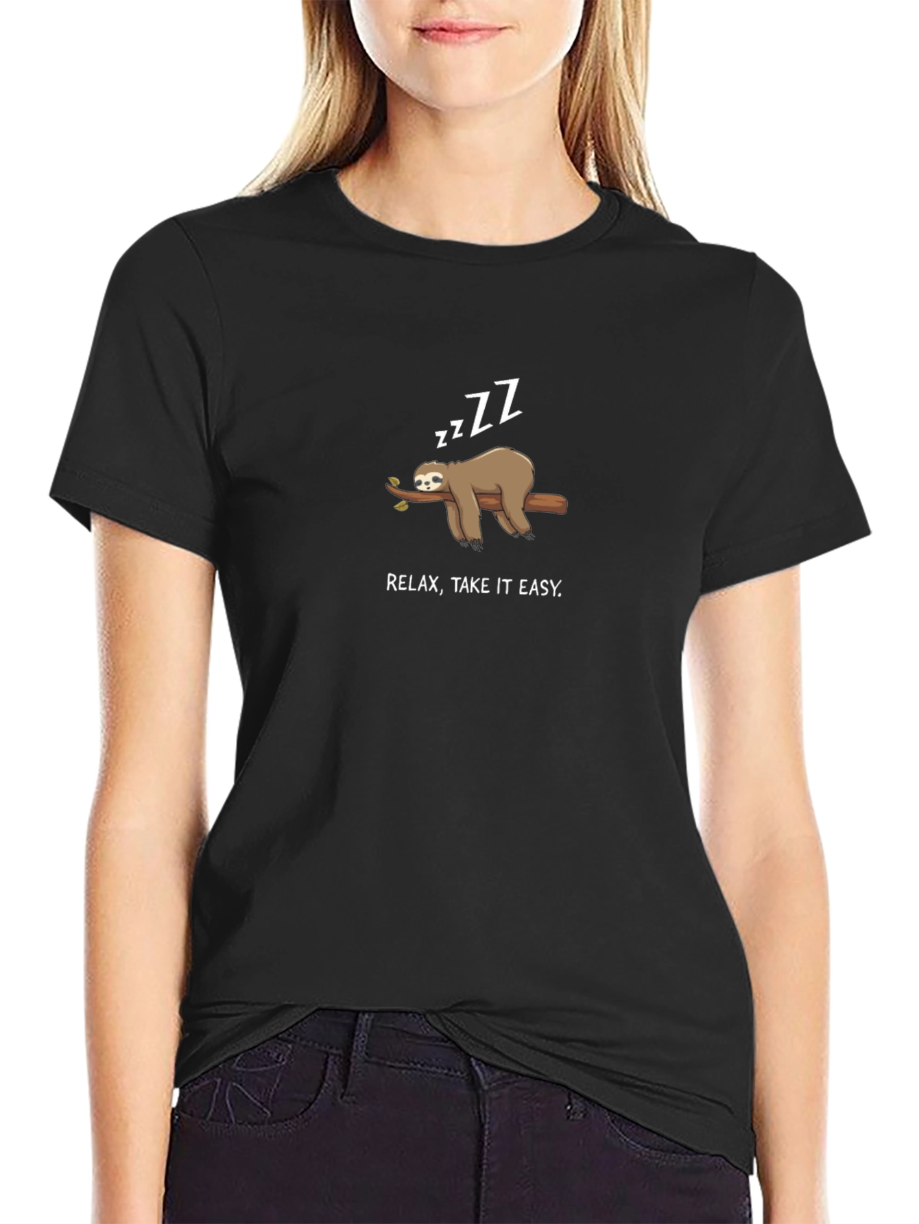 Relax Take It Easy Sloth Graphic Tee