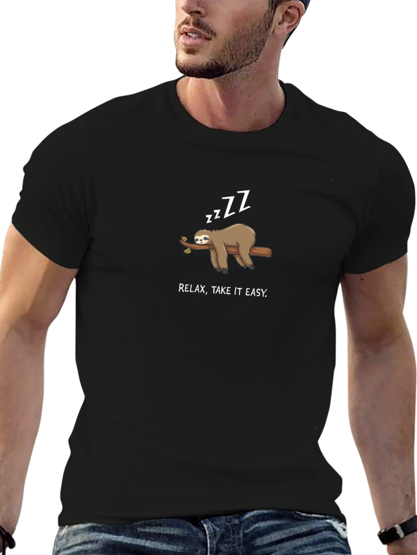 Relax Take It Easy Sloth Graphic Tee
